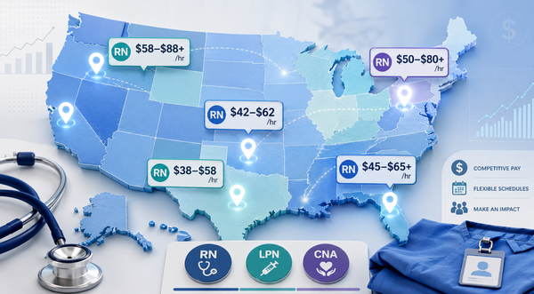 Per Diem Nurse Pay by State: RN, LPN & CNA Hourly Rates for 2026